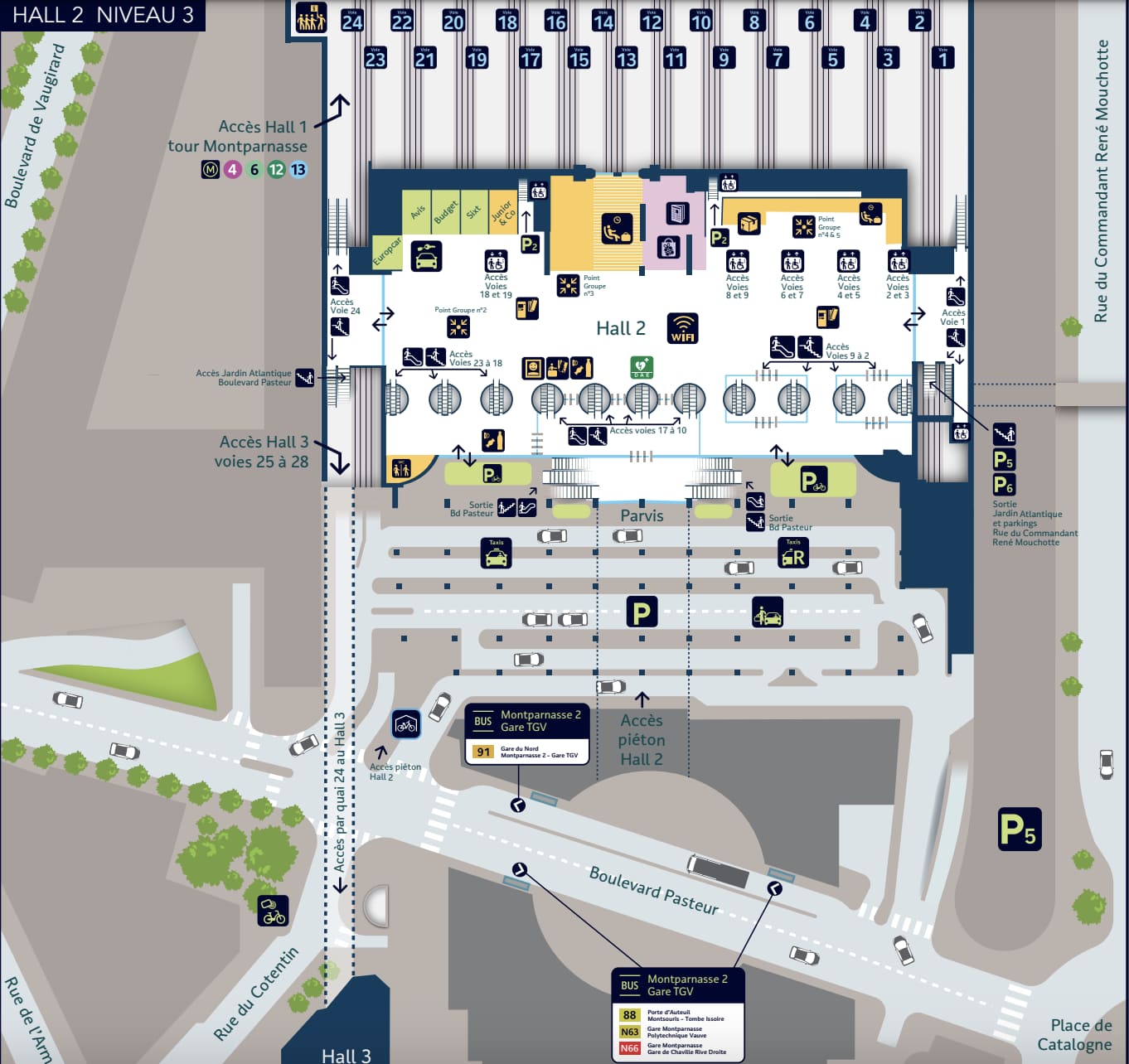 Plan niveau 3 gare Montparnasse