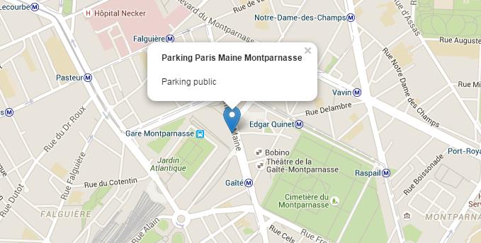 plan parking Maine gare Montparnasse