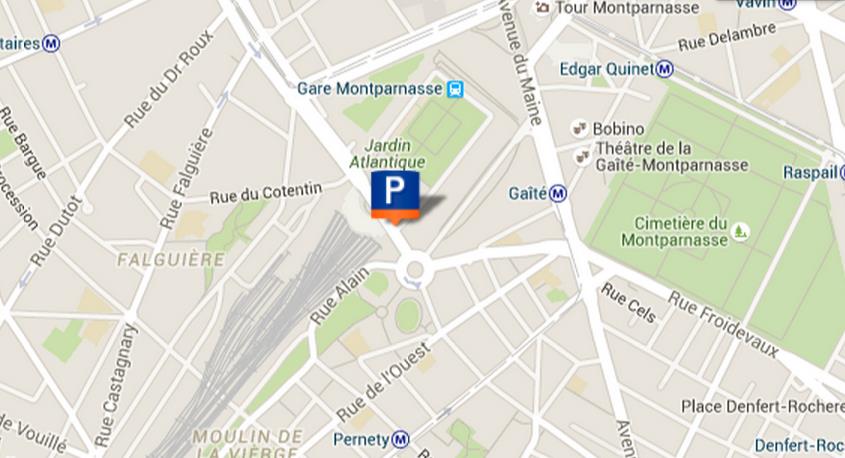 plan parking Pasteur gare Montparnasse